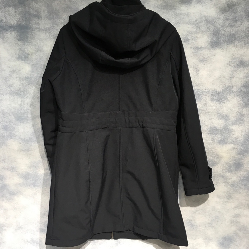 Michael Kors Navy Blue Women's Long Line Zip Technical Hooded Jacket Size Large - Picture 9 of 11